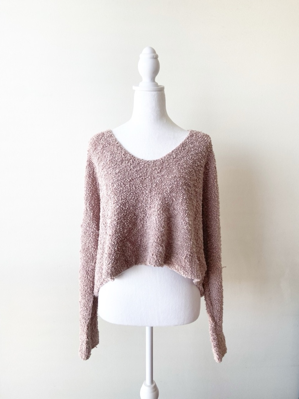Free People Pink V-Neck Pullover Sweater Size S
